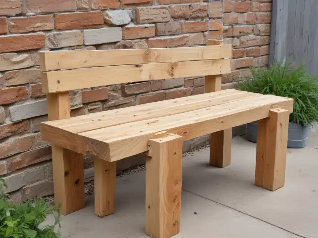 Build a Rough Wooden Bench for Your Patio