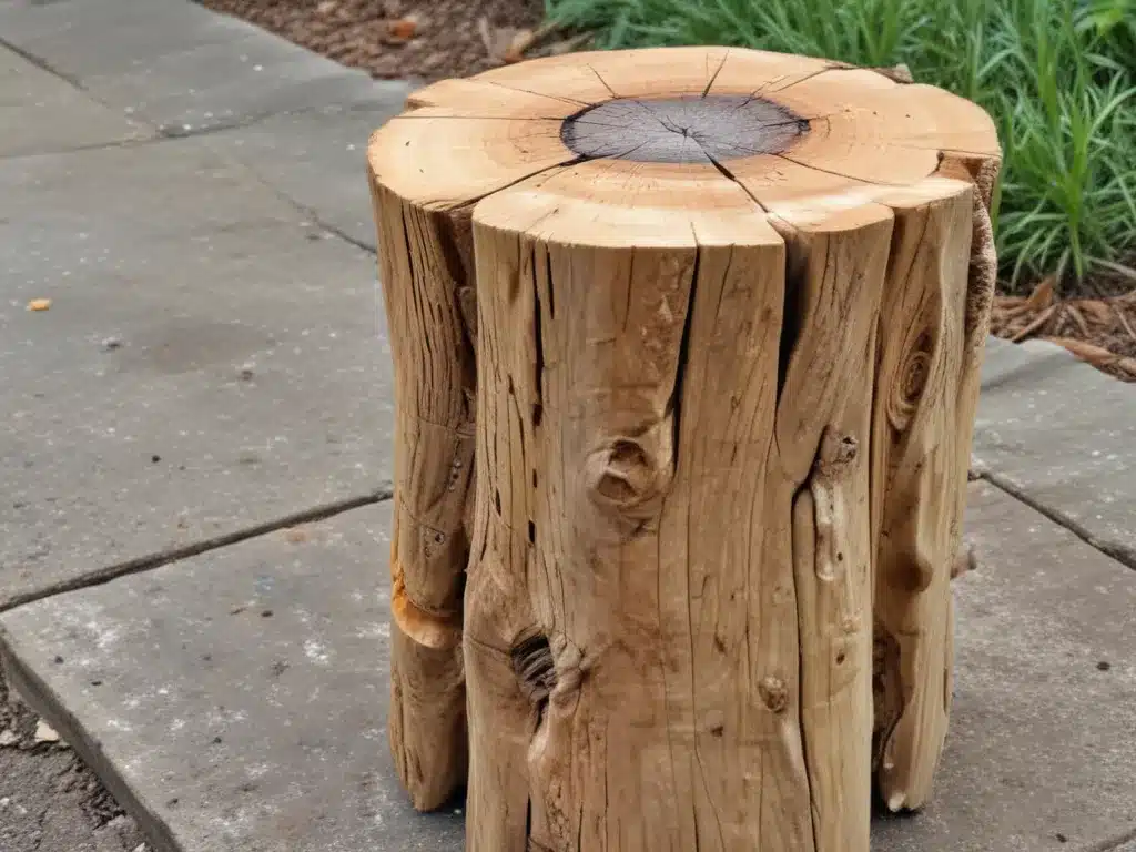 Craft an Outdoor Side Table from a Tree Stump