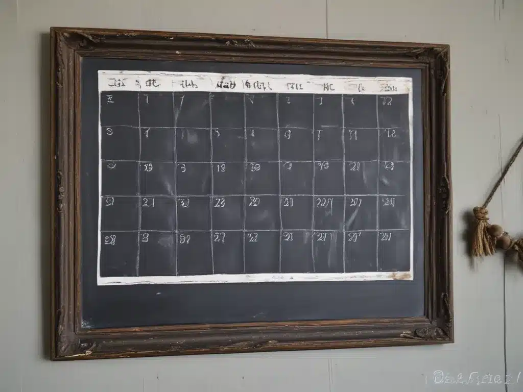 Create a Blackboard Calendar from an Old Frame