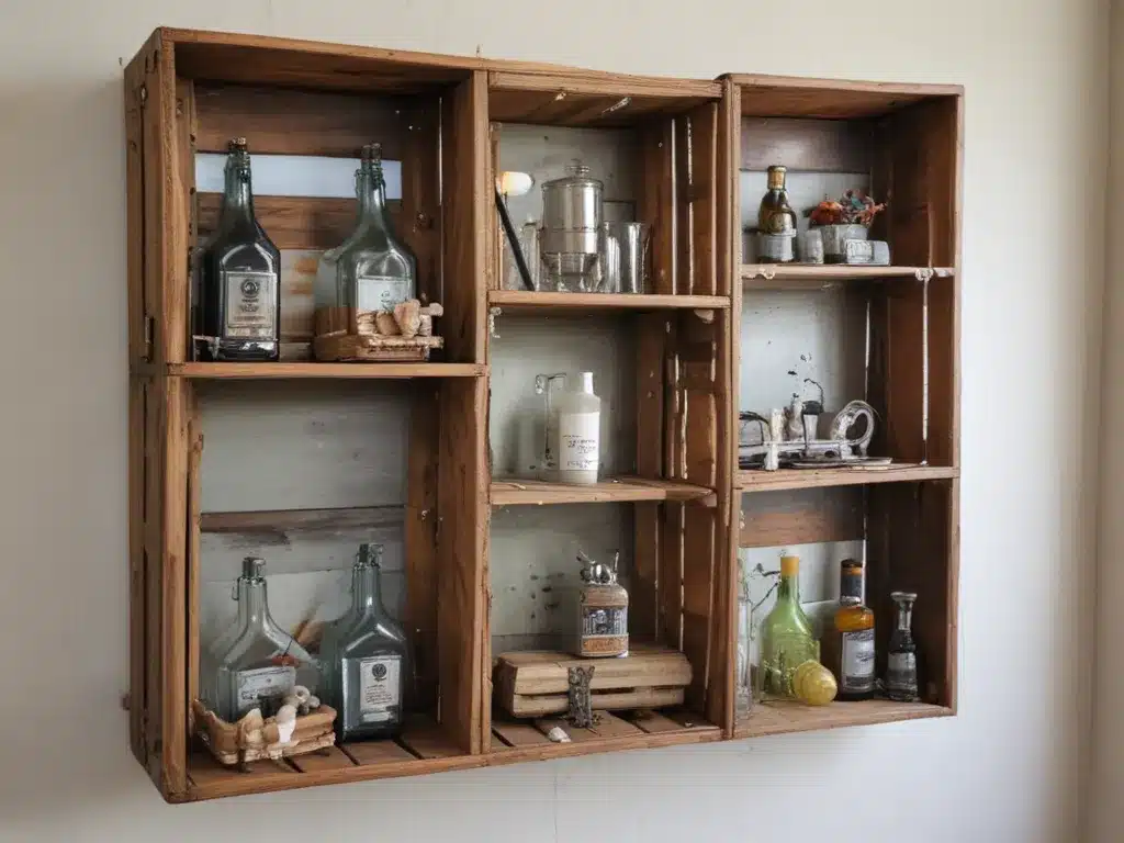 Turn Old Crates into Industrial Shelving