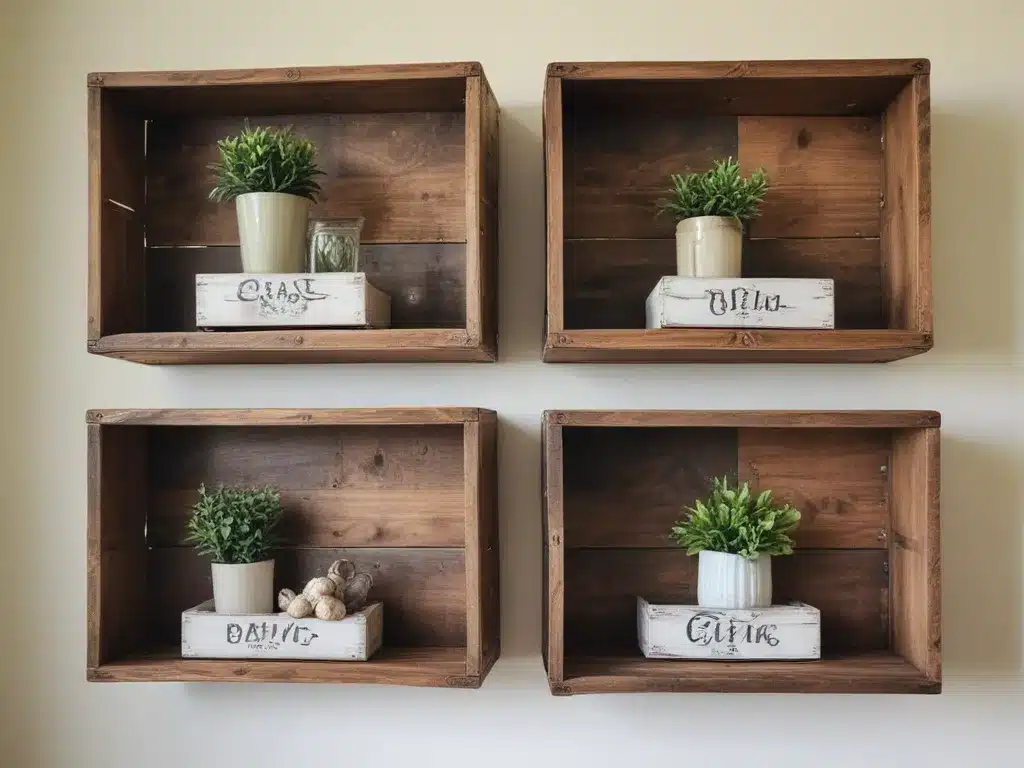 Turn Old Crates into Rustic Shelving