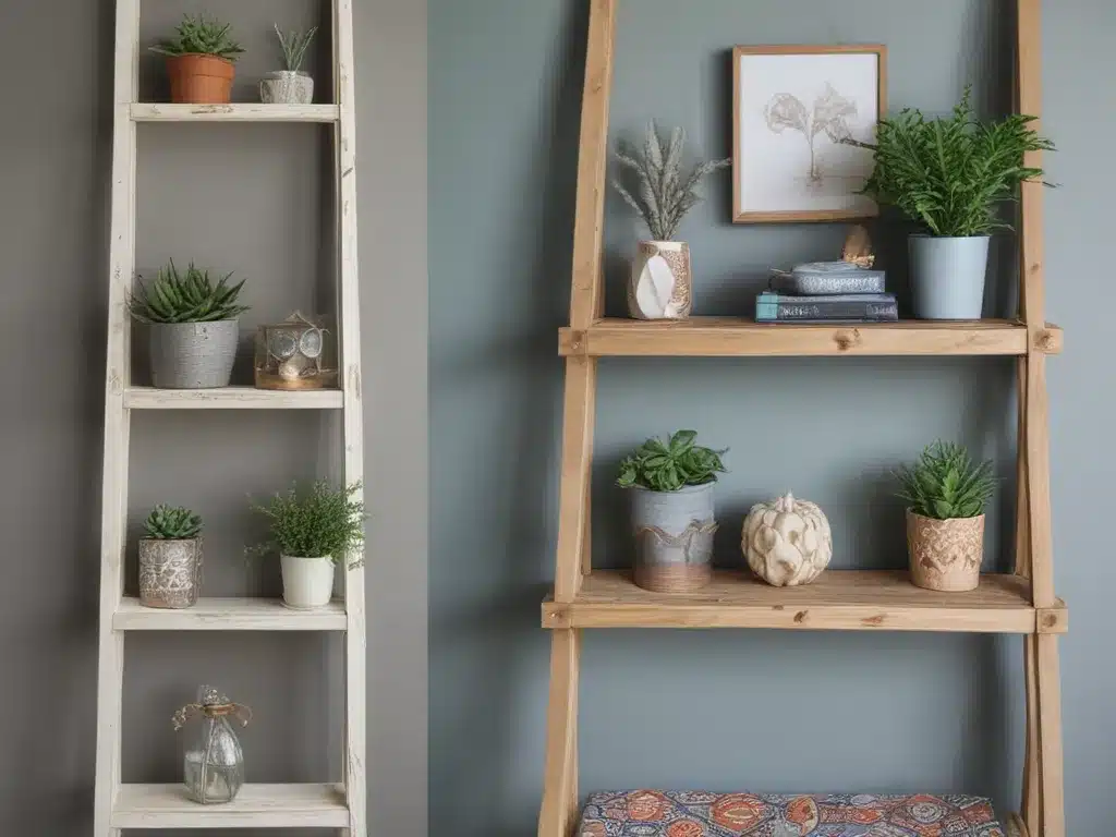 Upcycle Ladders into Boho-Chic Shelves